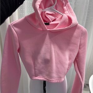 SHEIN Light Pink Cropped Hoodie